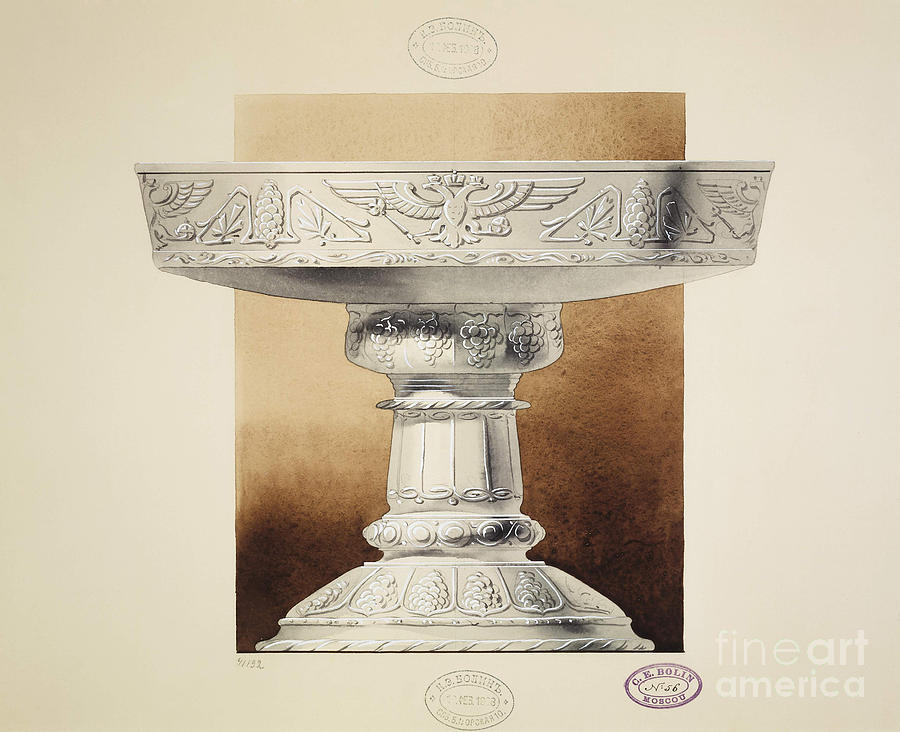 Design Of A Bowl For Pickles. Series Drawing by Heritage Images