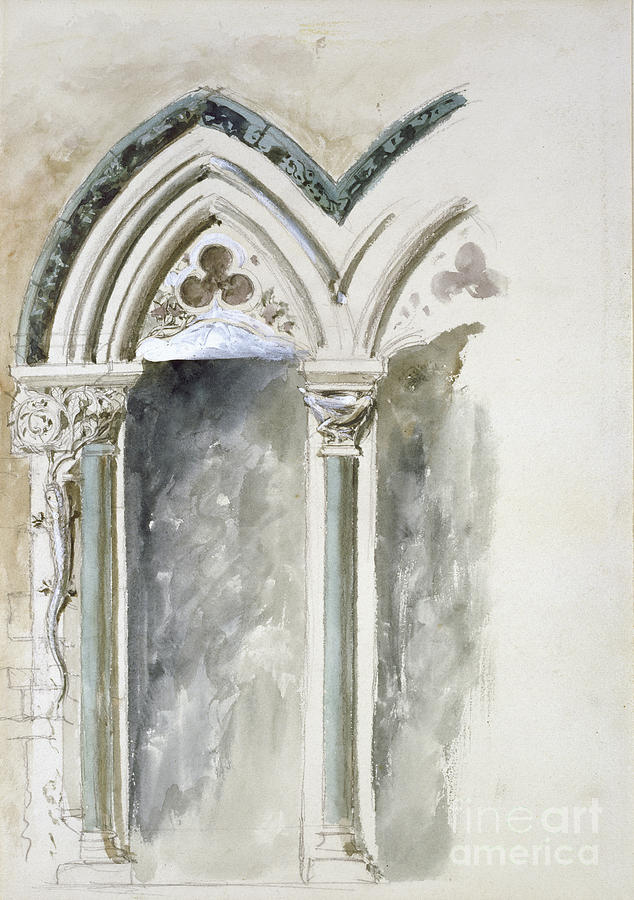 Design Studies For Capitals For The University Museum, Oxford By John Ruskin Painting by John Ruskin
