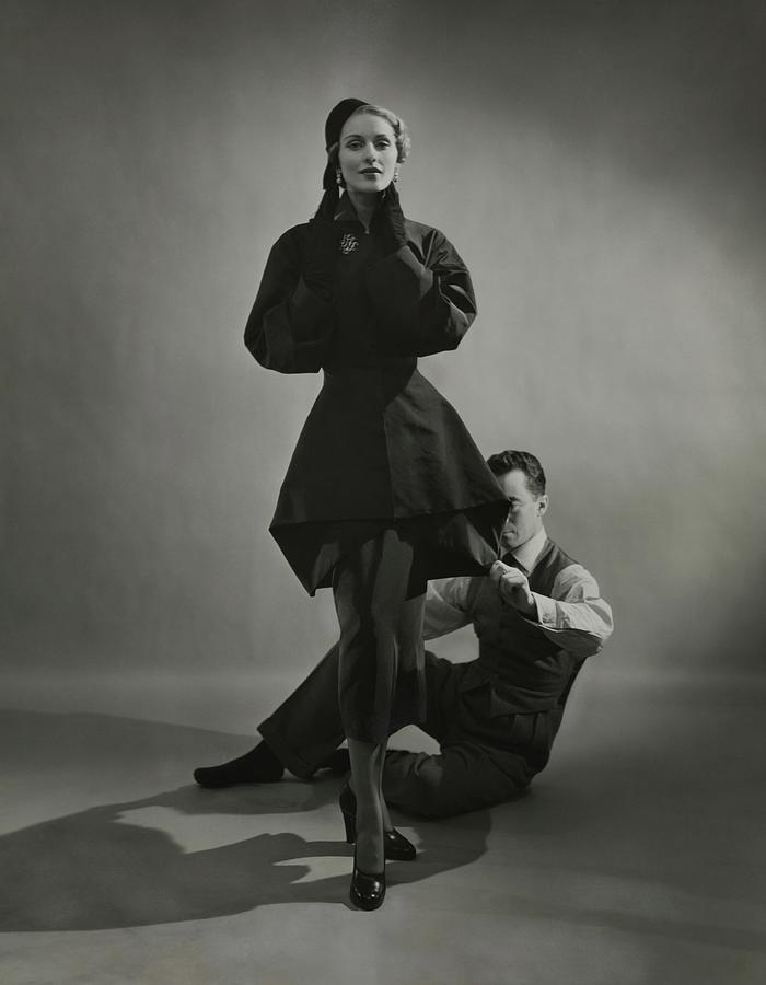 Designer Charles James With A Model Photograph by Cecil Beaton