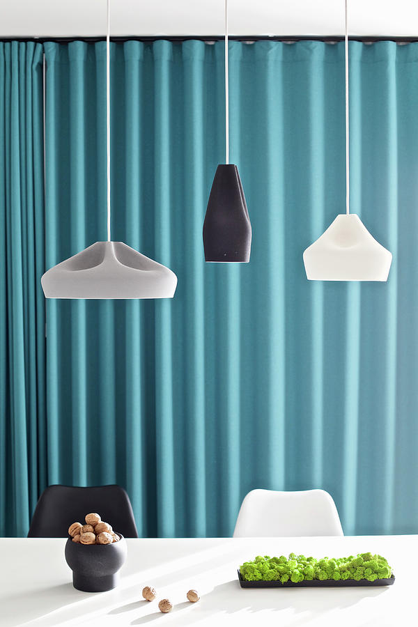 Designer Pendant Lamps Above Nuts On White Table Photograph by Michal Mrowiec