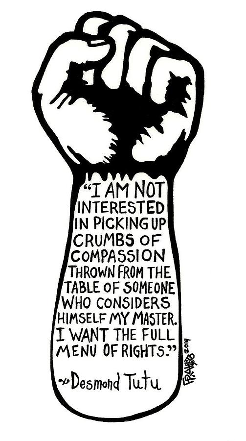 Pen And Ink Illustration Drawing - Desmond Tutu Drawing by Rick Frausto Pen And Ink Illustration Drawing - Desmond Tutu Drawing by Rick Frausto