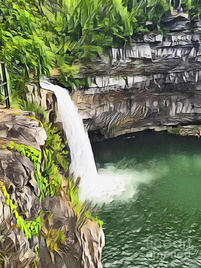 Desoto Falls In Summer Digital Art by Rachel Hannah