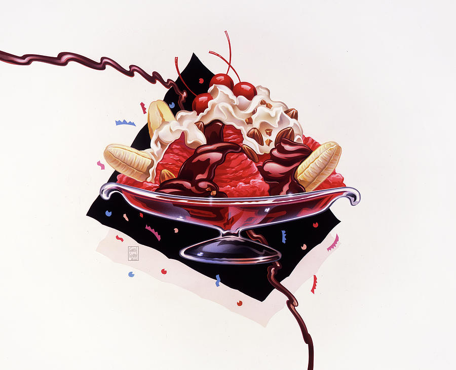 Ice Cream Painting - Dessert Banana Split by Garth Glazier
