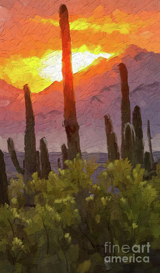 Dessert Sunset Painting by Tim Gilliland