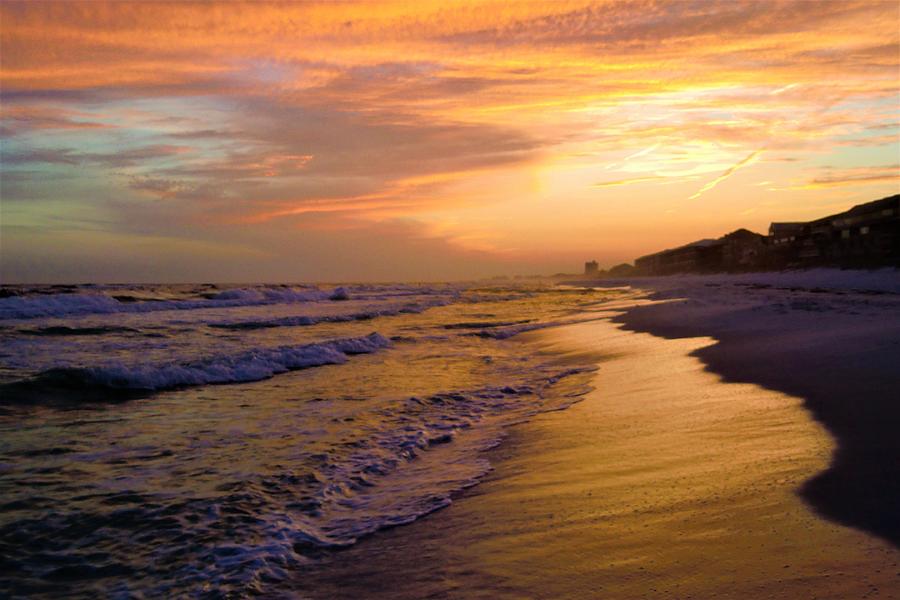 Destin Beach Fl Sunset Photograph By Theresa Nye Fine Art America