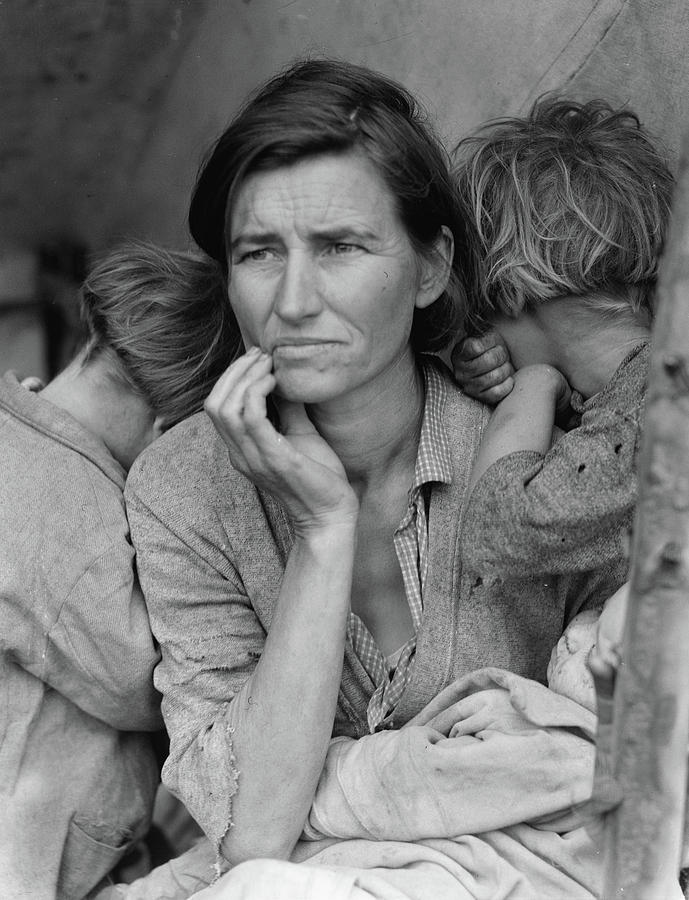 Destitute Pea Pickers In Nipoma, California, 1936 Photograph by Dorothea Lange