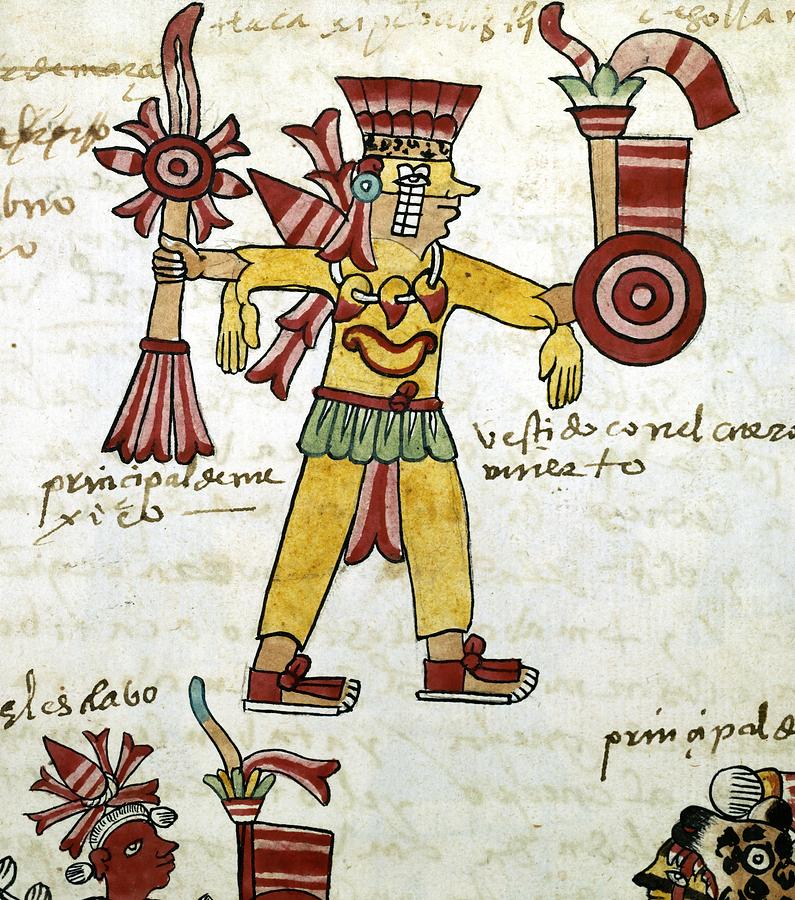 Detail from a page of Tudela Codex. Written by Aztecs, with annotations in Castilian. 1553. Drawing by Album