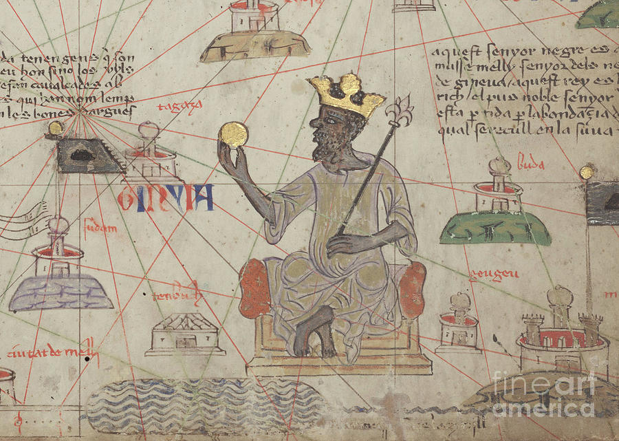 Detail From The Catalan Atlas Drawing by Abraham Cresques