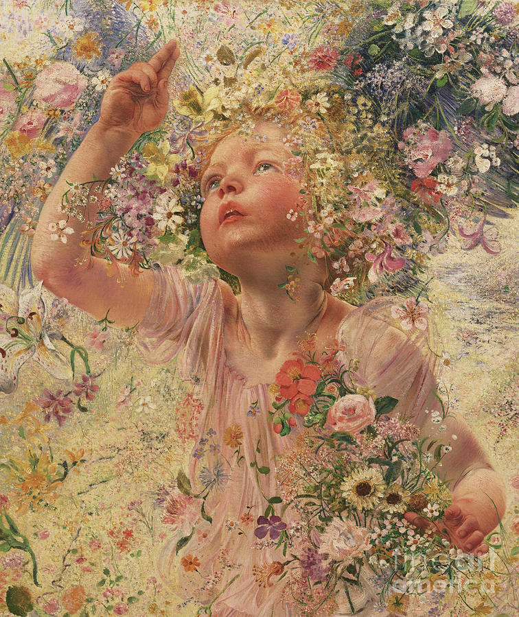 Detail From The Four Seasons, Spring, 1893  Detail Painting by Leon Henri Marie Frederic
