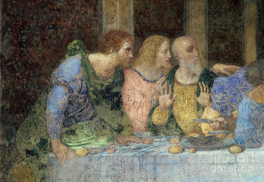 Detail From The Last Supper, Post Restoration By Leonardo Da Vinci Painting by Leonardo Da Vinci