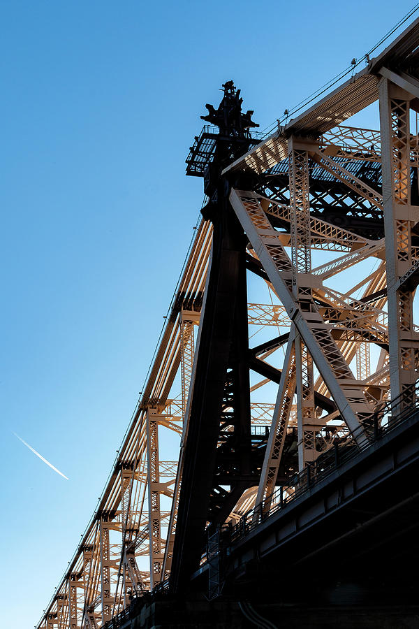 Detail of 59th Street Bridge and Contrail Photograph by Robert Ullmann