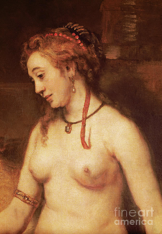 Detail of Bathsheba Bathing, 1654 Painting by Rembrandt