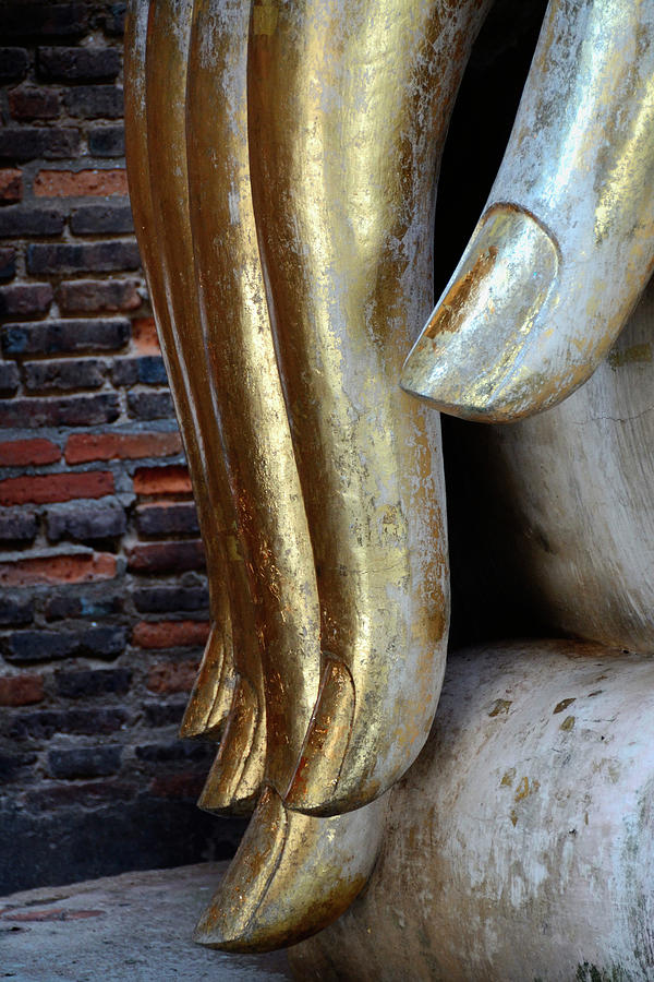 Detail Of Buddha Statue Digital Art by Nicolas Jouhet