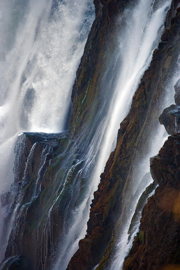 Landscape Photograph - Detail Of Falling Water Victoria Falls by Andrey Gudkov