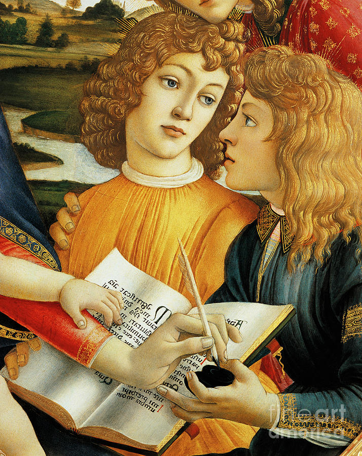 Detail Of Madonna And Child With Angels Or Madonna Of Magnificent Painting by Sandro Botticelli