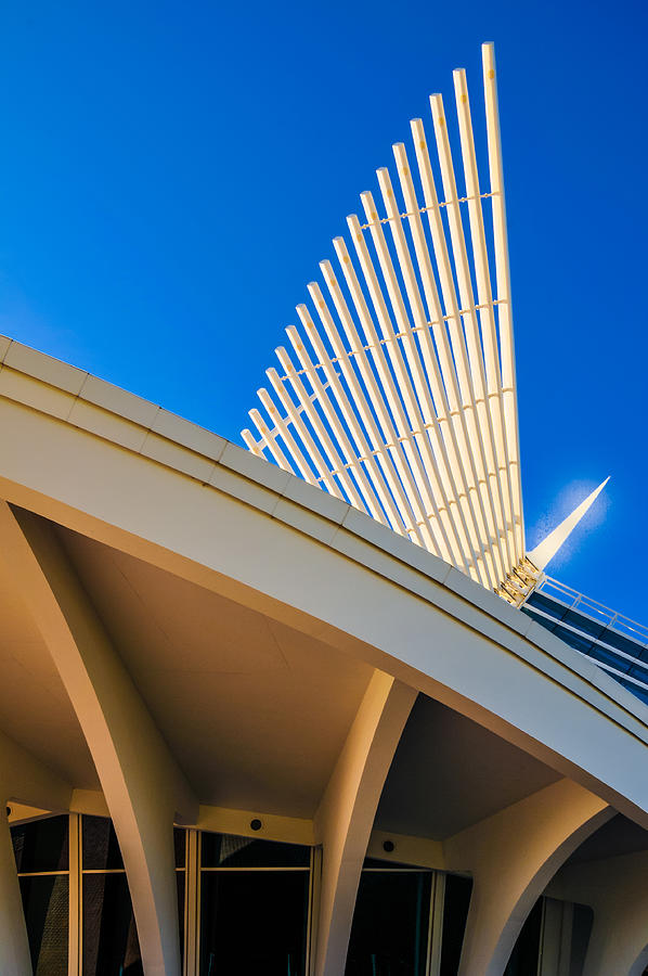 Architecture Photograph - Detail Of Milwaukee Art Museum With "sails" Raised by Andrew Beavis