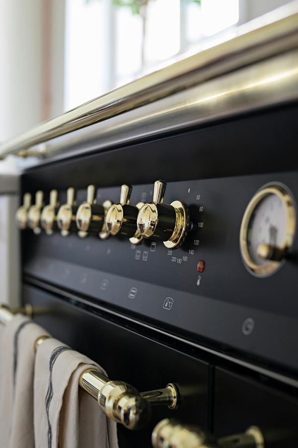 Detail Of Modern, Vintage-style Gas Cooker Photograph by Cecilia Mller