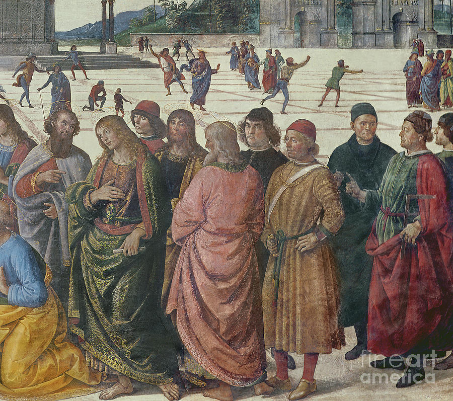 Detail Of St Peter Receiving The Keys, Sistine Chapel, 1481 by Pietro  Perugino