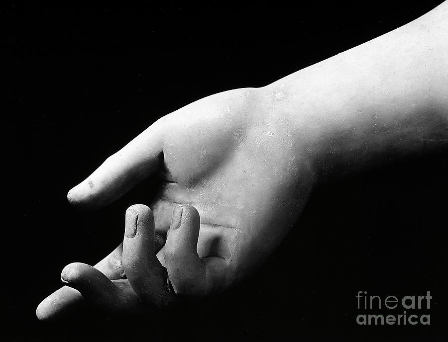 Detail of the hand of the Athena Farnese Sculpture by Roman School