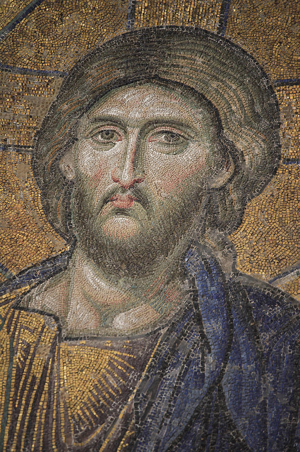 Detail Of The Mosaic Of The Deisis, The Suplication, Dated 1261 Photograph by Unknown
