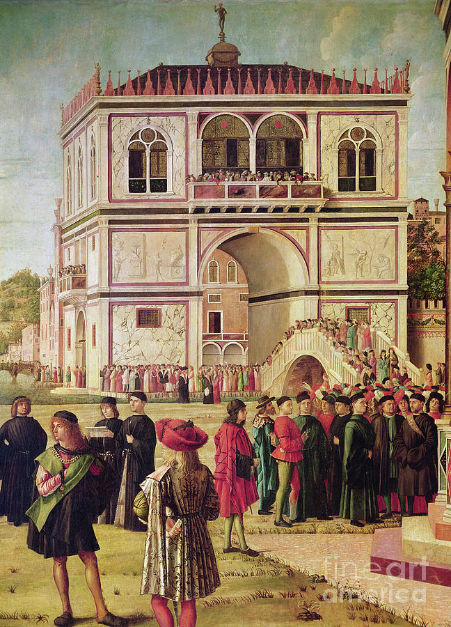 Detail Of The Return Of The English Ambassadors, From The St. Ursula Cycle, C.1490-96 Painting by Vittore Carpaccio