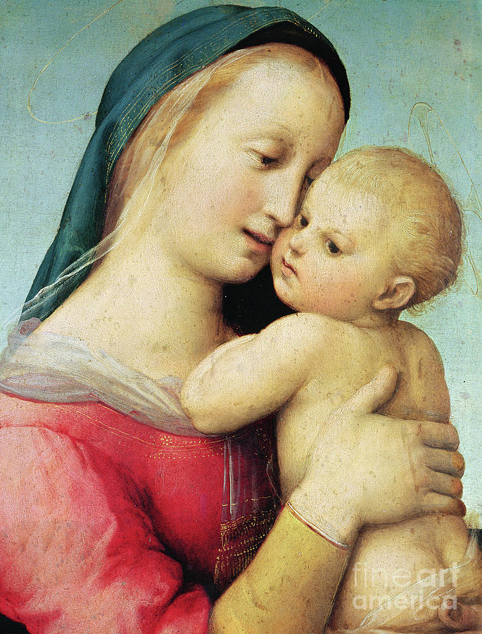 Raphael Painting - Detail Of The Tempi Madonna, 1508 Oil On Panel by Raphael