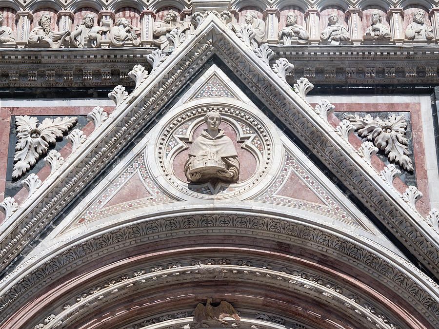 Detail of west facade of Siena Cathedral Photograph by Tosca Weijers