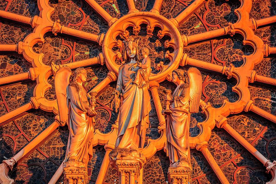 Detail On Notre Dame De Paris Digital Art by Antonino Bartuccio