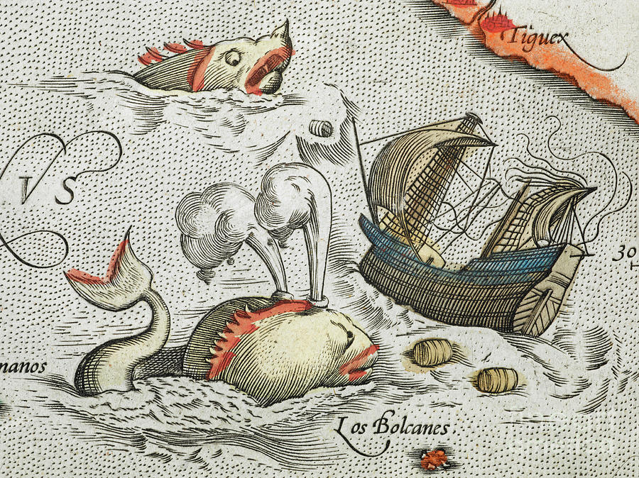 Detail Sea Monsters Attacking A Ship Painting by European School