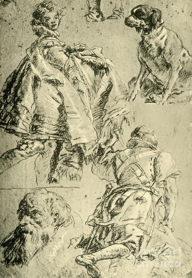 Detail Studies For The Frescoes Drawing by Print Collector