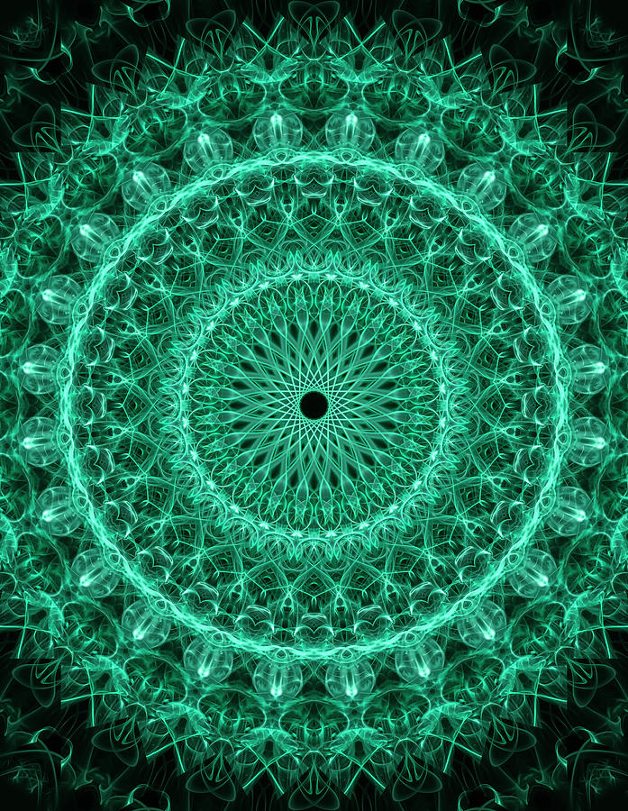 Detailed green mandala Digital Art by Jaroslaw Blaminsky