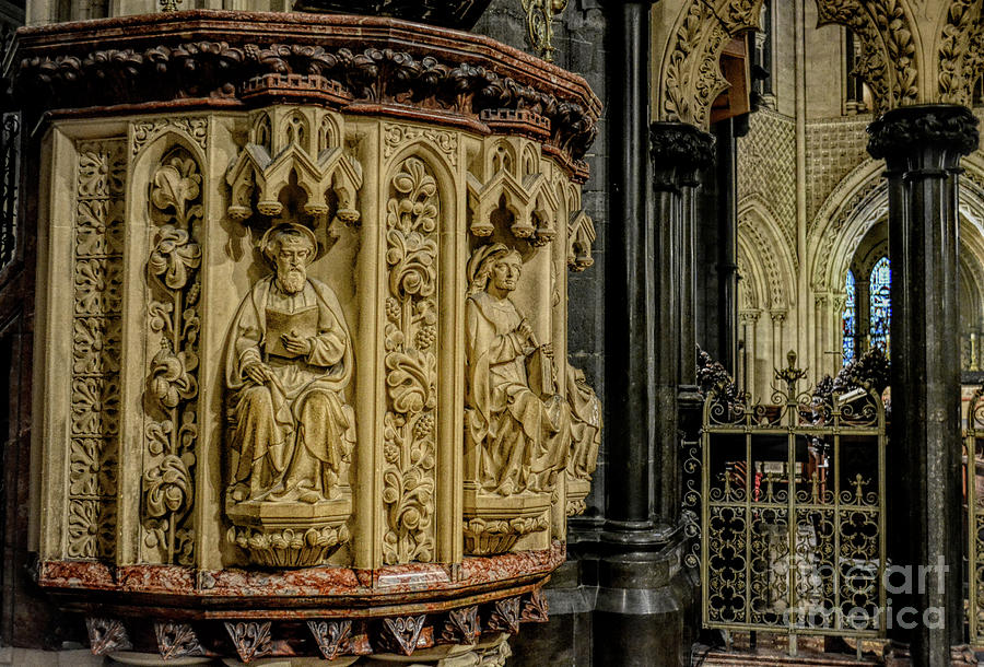 Detailed View of Pulpit, Chist Church Cathedral, Dublin Photograph by Rebecca Carr