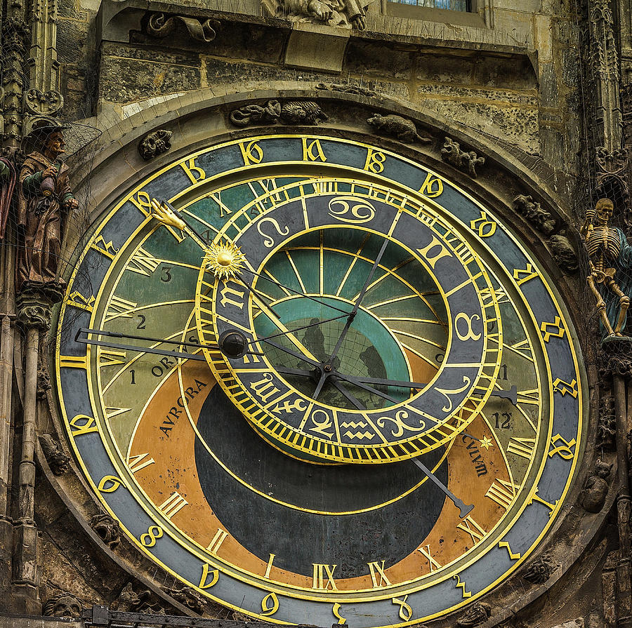 Details of  clock of Prague  Photograph by Vivida Photo PC