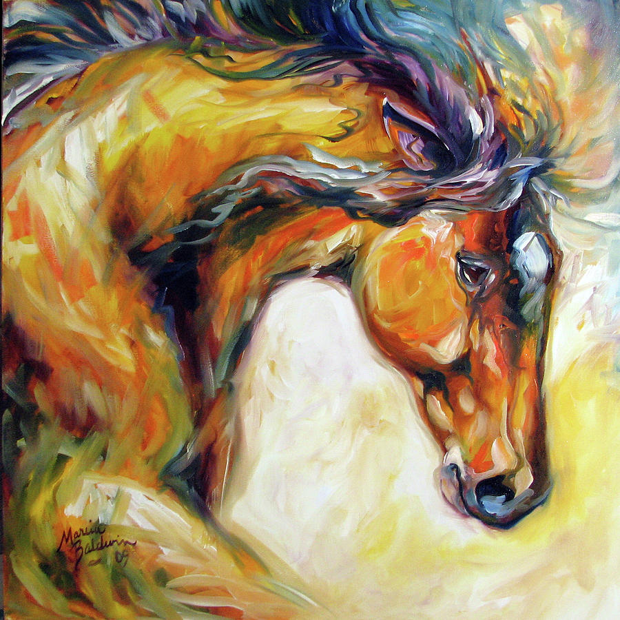 Horse Painting - Determined Equine by Marcia Baldwin