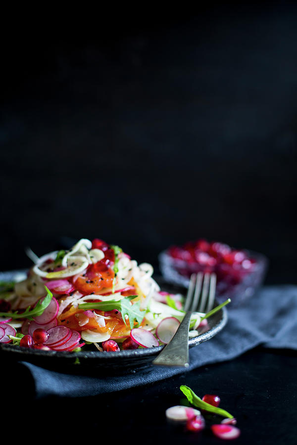 Detox Fennel Salad With Pomegranate Seeds Photograph by Lilia Jankowska