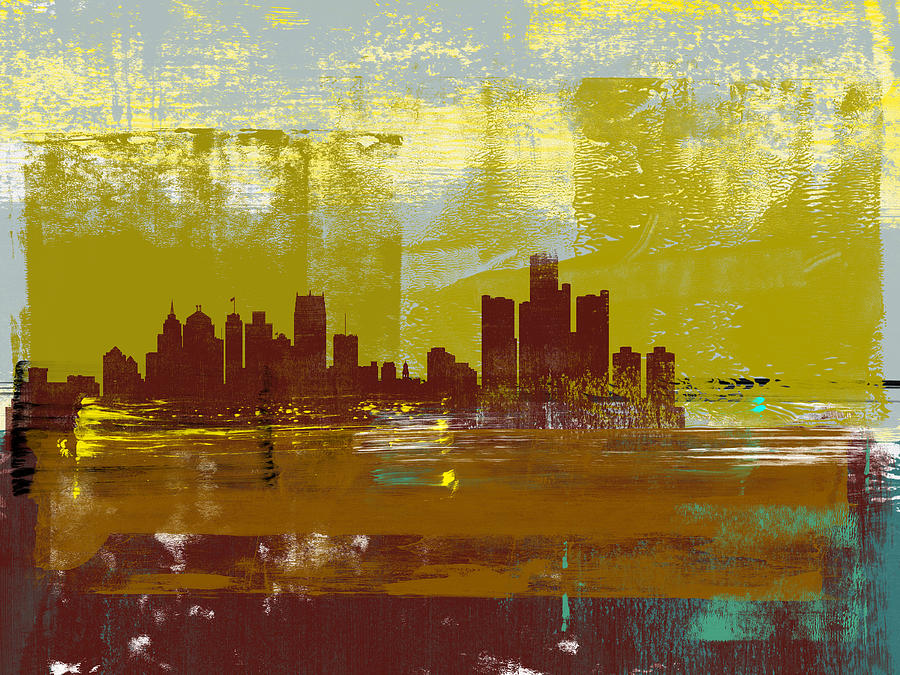 Detroit Mixed Media - Detroit Abstract Skyline I by Naxart Studio Detroit Mixed Media - Detroit Abstract Skyline I by Naxart Studio