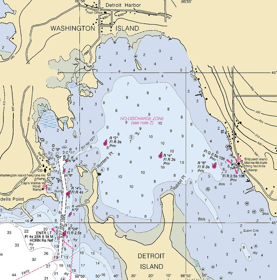 detroit-harbor-lake-michigan-nautical-chart-mixed-media-by-sea-koast-fine-art-america