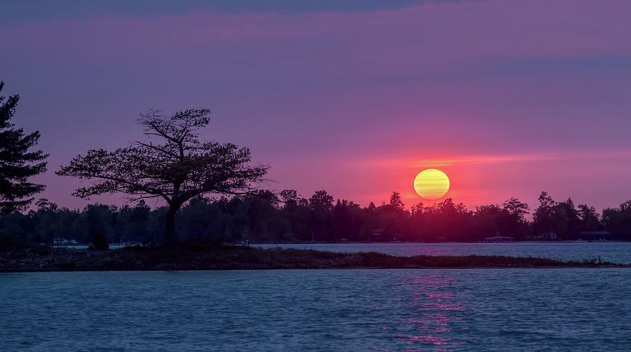 Detroit Point Glowing Sunset Photograph by Ron Wiltse - Fine Art America