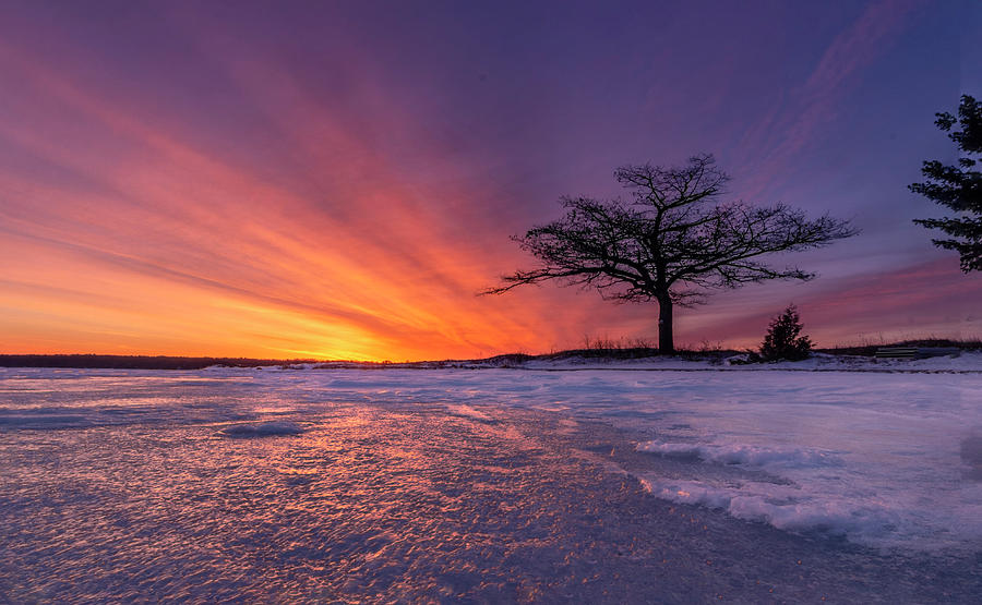 Detroit Point Icy Sunrise Photograph by Ron Wiltse