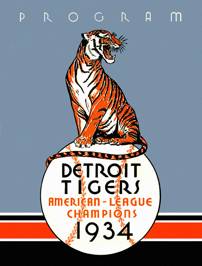 Detroit Tigers 1934 Program Painting by Big 88 Artworks - Fine Art