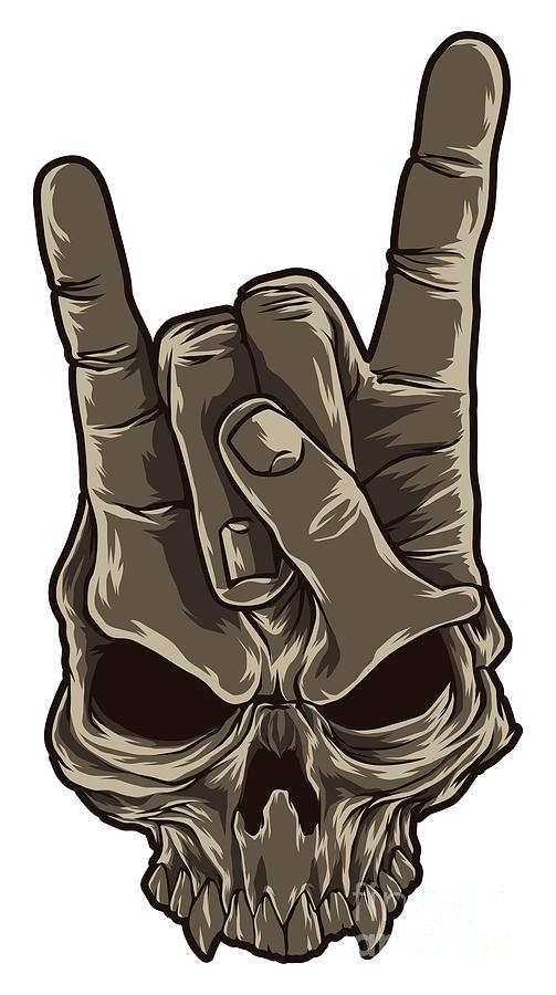 Music Digital Art - Devil Horns Sign Heavy Metal Hand Gesture Music by Mister Tee