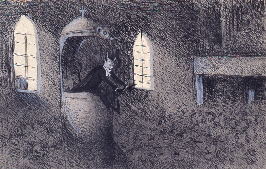 Devil  Drawing by Ivar Arosenius