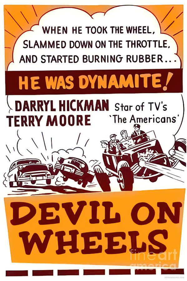 Devil On Wheels Moving Poster Mixed Media by Retrographs