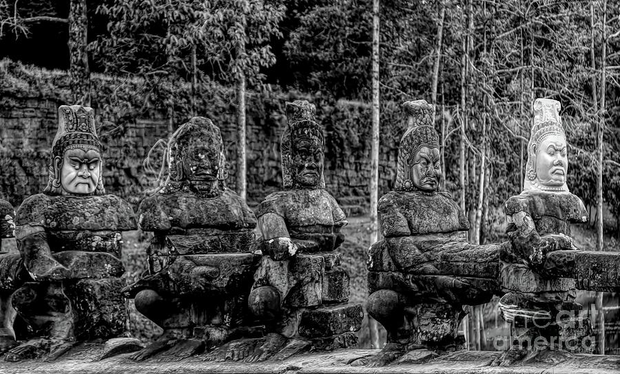 Devils 54 Black White South Gate Cambodia  Photograph by Chuck Kuhn
