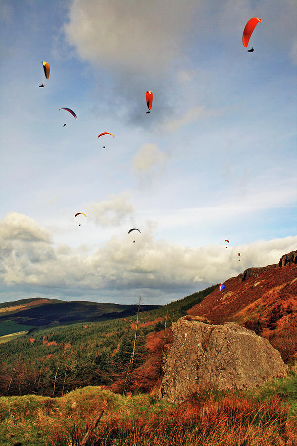 Devils Bit Paragliding Photograph by John Carey 2011