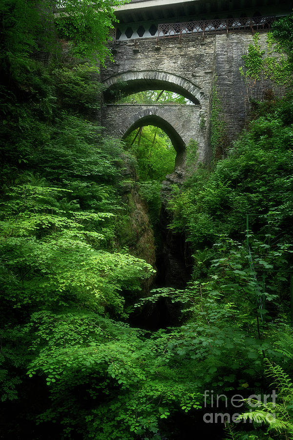 Waterfall Photograph - Devils Bridge Ceredigion Wales by Ann Garrett