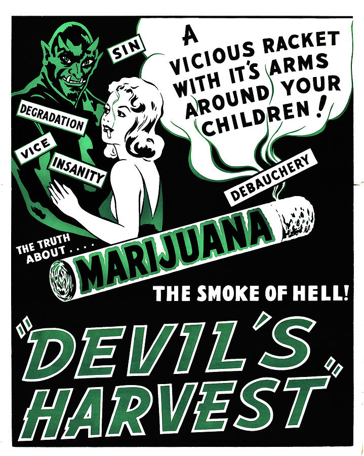 Devils Harvest Marijuana Painting by Continental