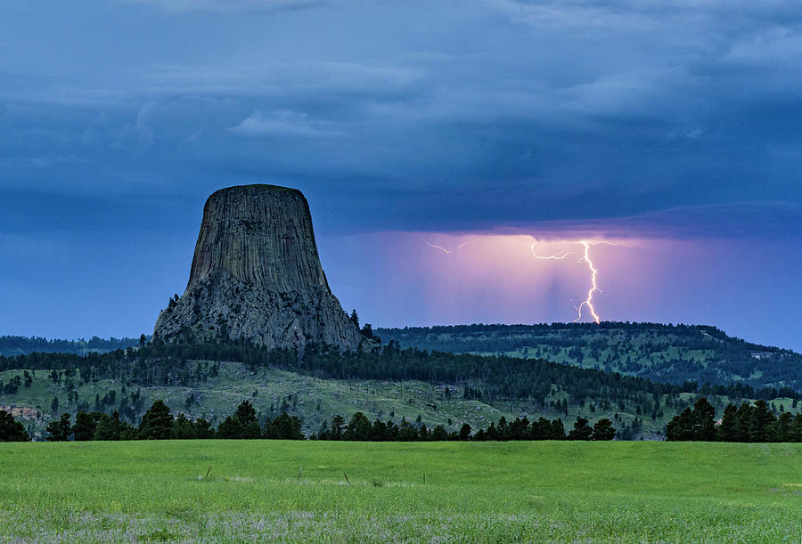 Devils Tower Electric Photograph by Laura Hedien