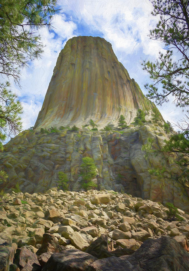 Devils Tower National Monument Wyoming Painterly Photograph