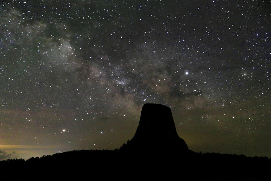 Devils Tower with Milky Way 1 Photograph by Doolittle Photography and Art